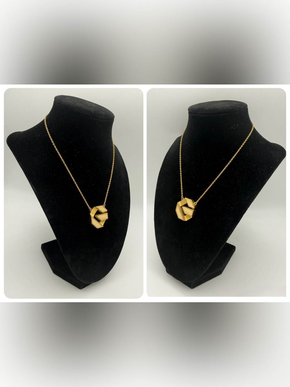 Givenchy Vintage Enamel G Pendant Necklace - Picture 4 of 9